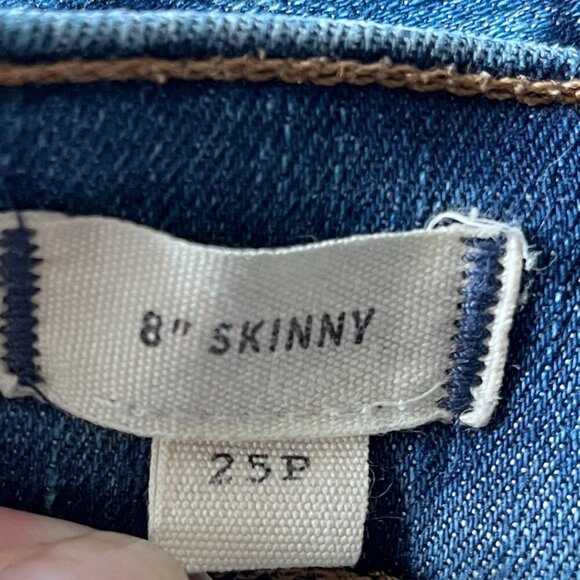 Madewell Mid Rise Ankle Jeans Size 25P Blue Stretch Denim Petite Classic - Picture 3 of 8